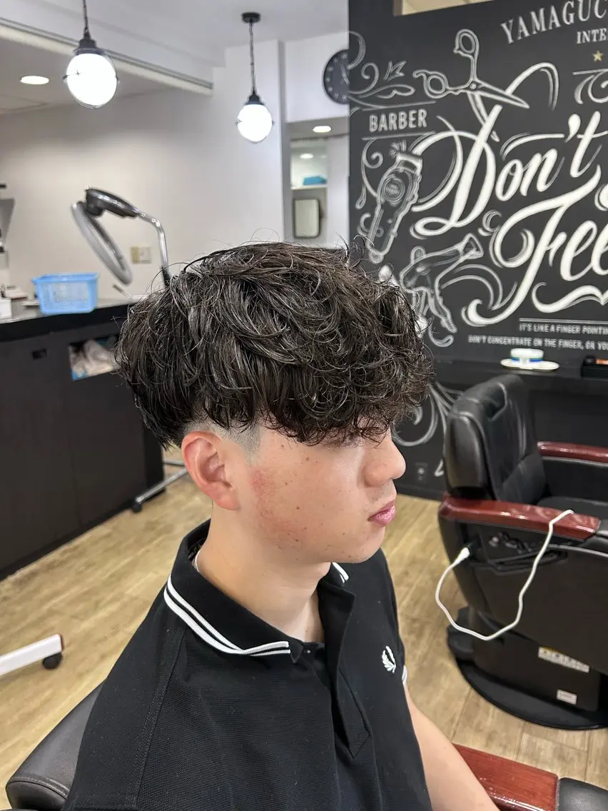 メンズ メンズパーマ カット 池部 宥伎のヘアスタイル