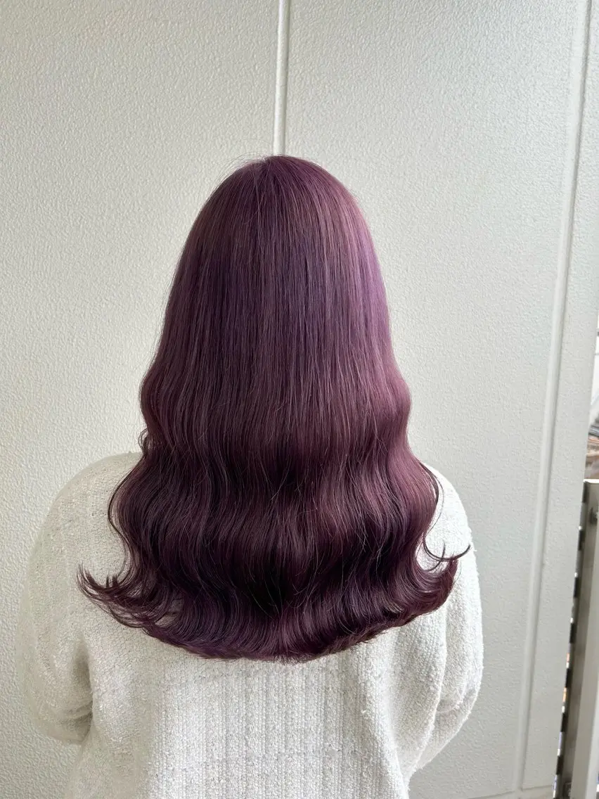ロング カラー ヘアアレンジ ラベンダーカラー ラベンダーピンク ピンクカラー 《暖色/韓国hair 》🇰🇷桑原ユキネのヘアスタイル