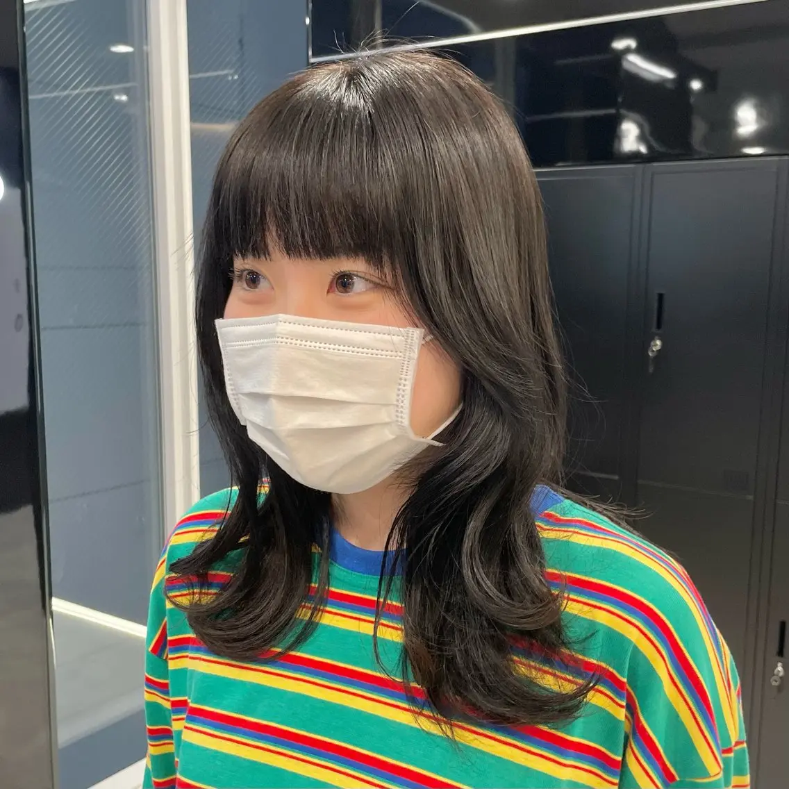 ミディアム カラー ヘアアレンジ 透明感カラー グレージュ 新宿/顔周りカット/ レイヤー/がっきーのヘアスタイル