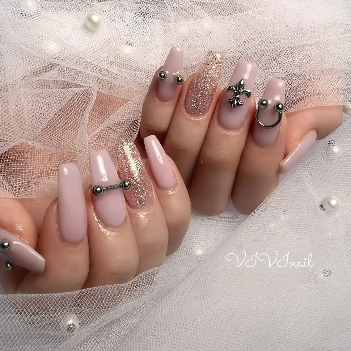 ネイル ピンク 春ネイル ハンドネイル vivi nailのネイルデザイン