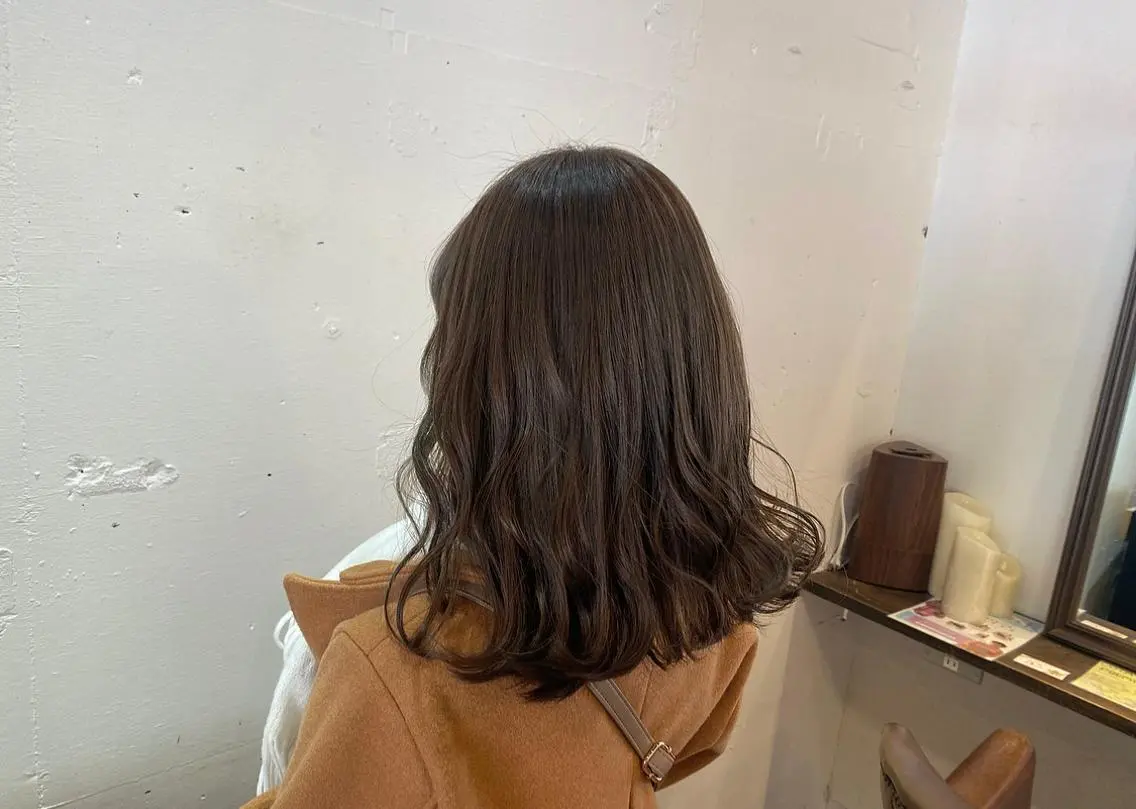 セミロング カラー ヘアカラー たなか もえなのヘアスタイル