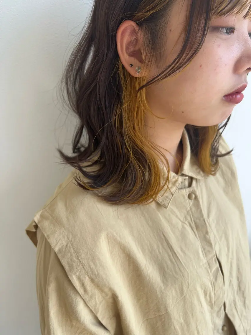 ミディアム カラー ヘアカラー 🌝ぷる艶ハイトーン 柔らかヘア🍅まあやのヘアスタイル