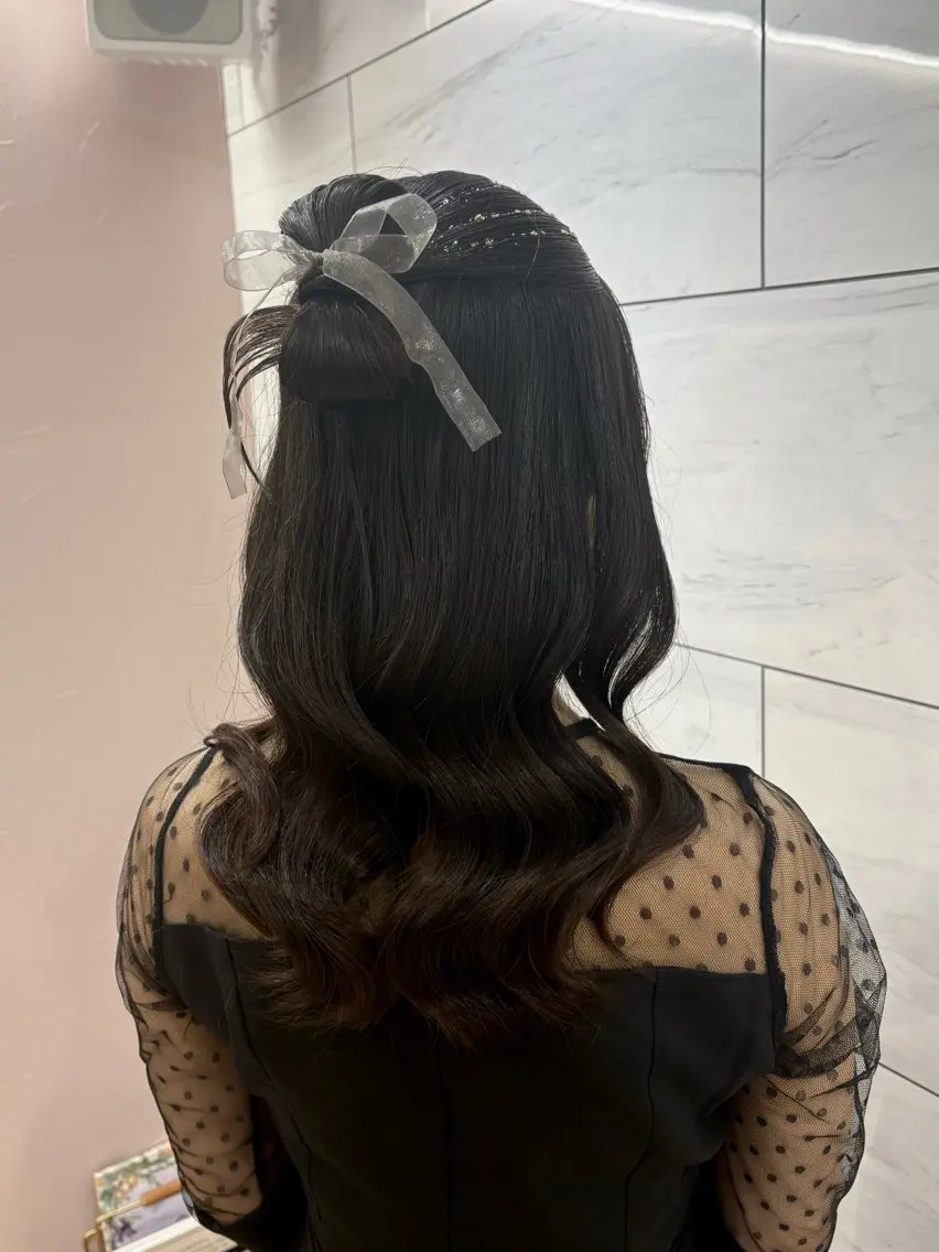 ヘアアレンジ 結婚式・ブライダル ヘアセット ♡🎀透明感艶カラー KARIN🎀♡のヘアスタイル