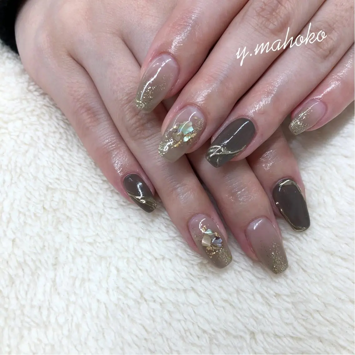 ネイル ニュアンスネイル ハンドネイル パラジェル有/ 長さだし/mahoのネイルデザイン