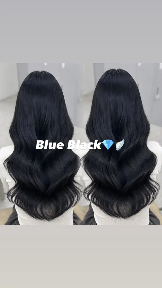 ロング カラー ベージュカラー 黒髪 ブリーチ ブルーカラー ブルーブラック ヘアカラー coco ウナのヘアスタイル