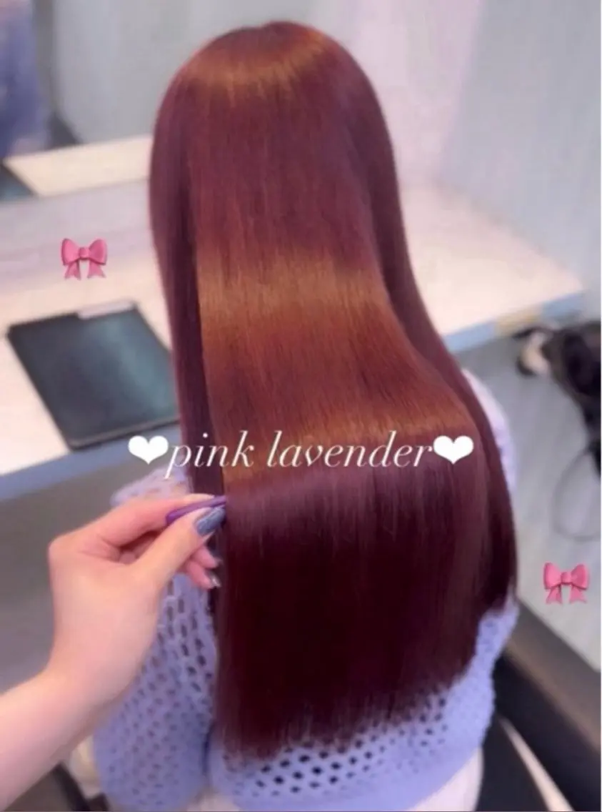 ロング カラー ヘアカラー トリートメント 🎀愛されピンク ラベンダー💜ゆいのヘアスタイル