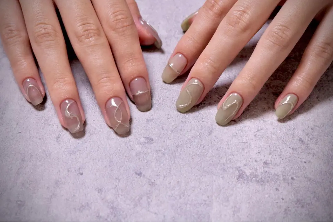ネイル オーロラネイル カジュアル ジェルネイル マグネットネイル マットネイル ハンドネイル MH Nailのネイルデザイン