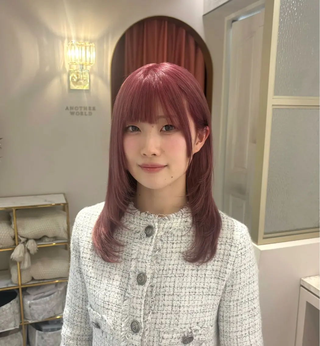 ミディアム ヘアカラー トリートメント 桃瀬 綾音 カラー/縮毛募集中♡のヘアスタイル