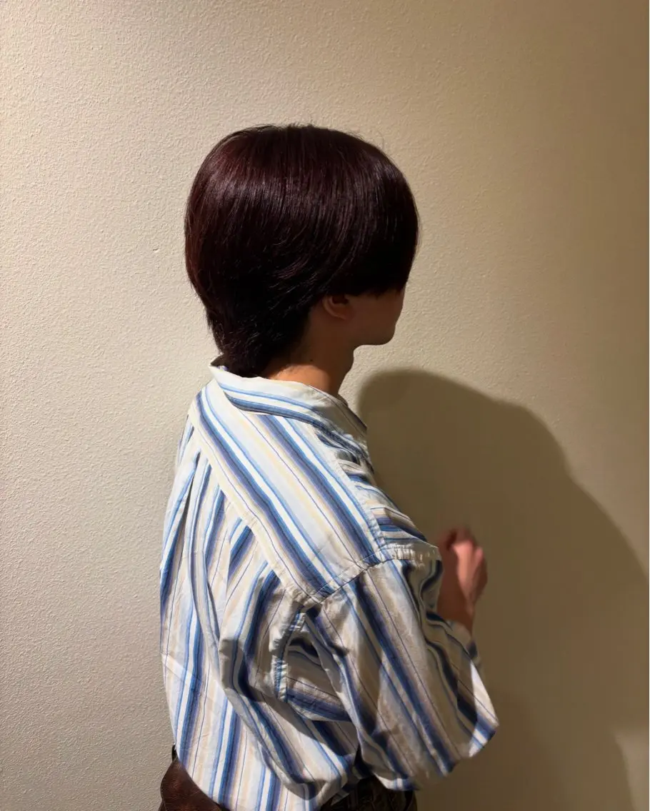 ショート カラー レッドカラー ヘアカラー キョウコ/伏見/ 透明感カラーのヘアスタイル
