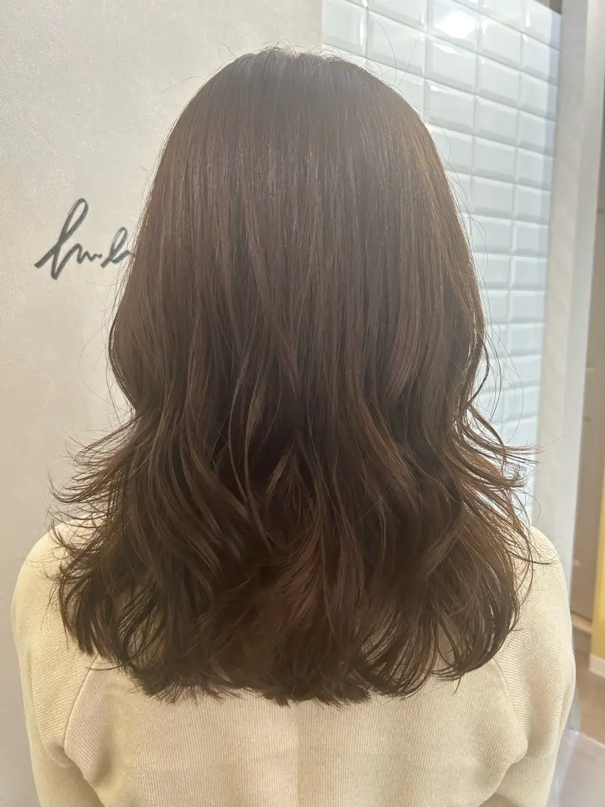 ロング パーマ デジタルパーマ カット パーマ hubhair レイヤー/透明感のヘアスタイル