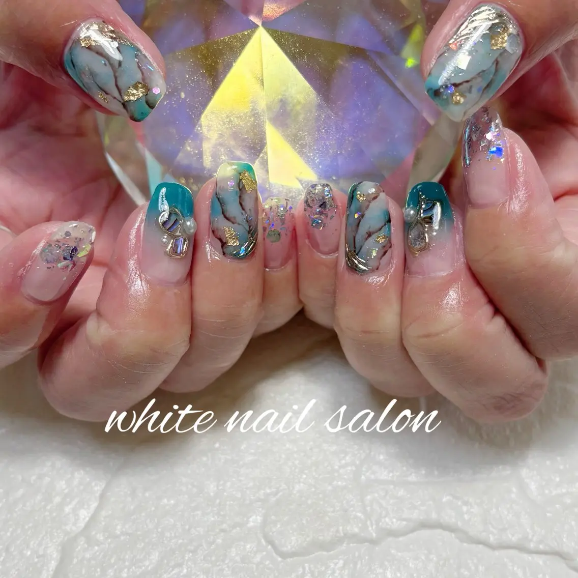 ネイル フットネイル ホワイト ハンドネイル white nail salonのネイルデザイン