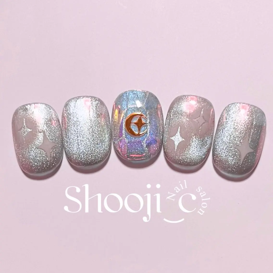 ネイル アートネイル 長さ出し ジェルネイル キラキラネイル マグネットネイル Shooji_c Nail salonのネイルデザイン