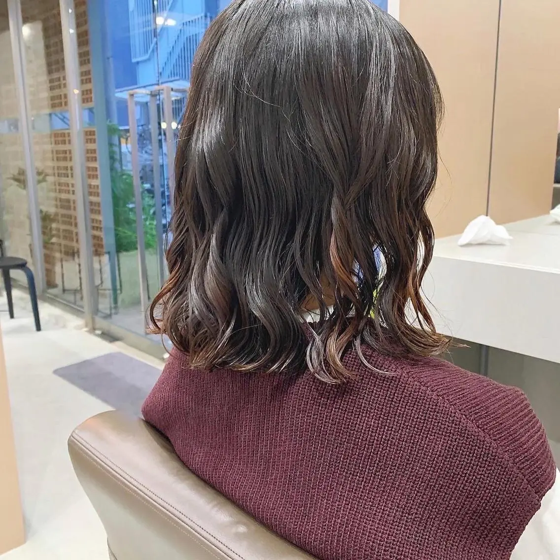 パーマ カット ヘアカラー パーマ ボブパーマコテ巻き風 パーマNo1深江秀平のヘアスタイル