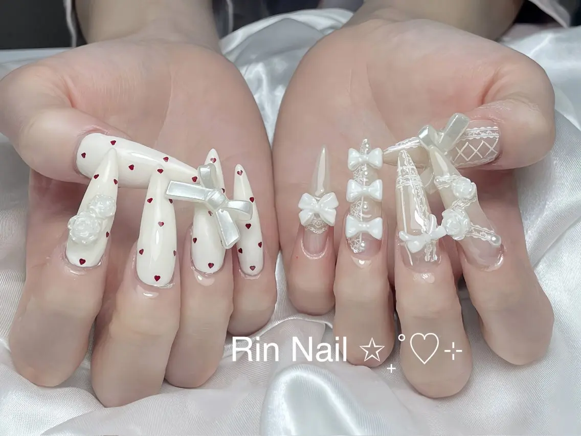ネイル アートネイル 成人式 ロングネイル ニュアンスネイル スカルプネイル ハンドネイル Rin Nail 新大久保店のネイルデザイン