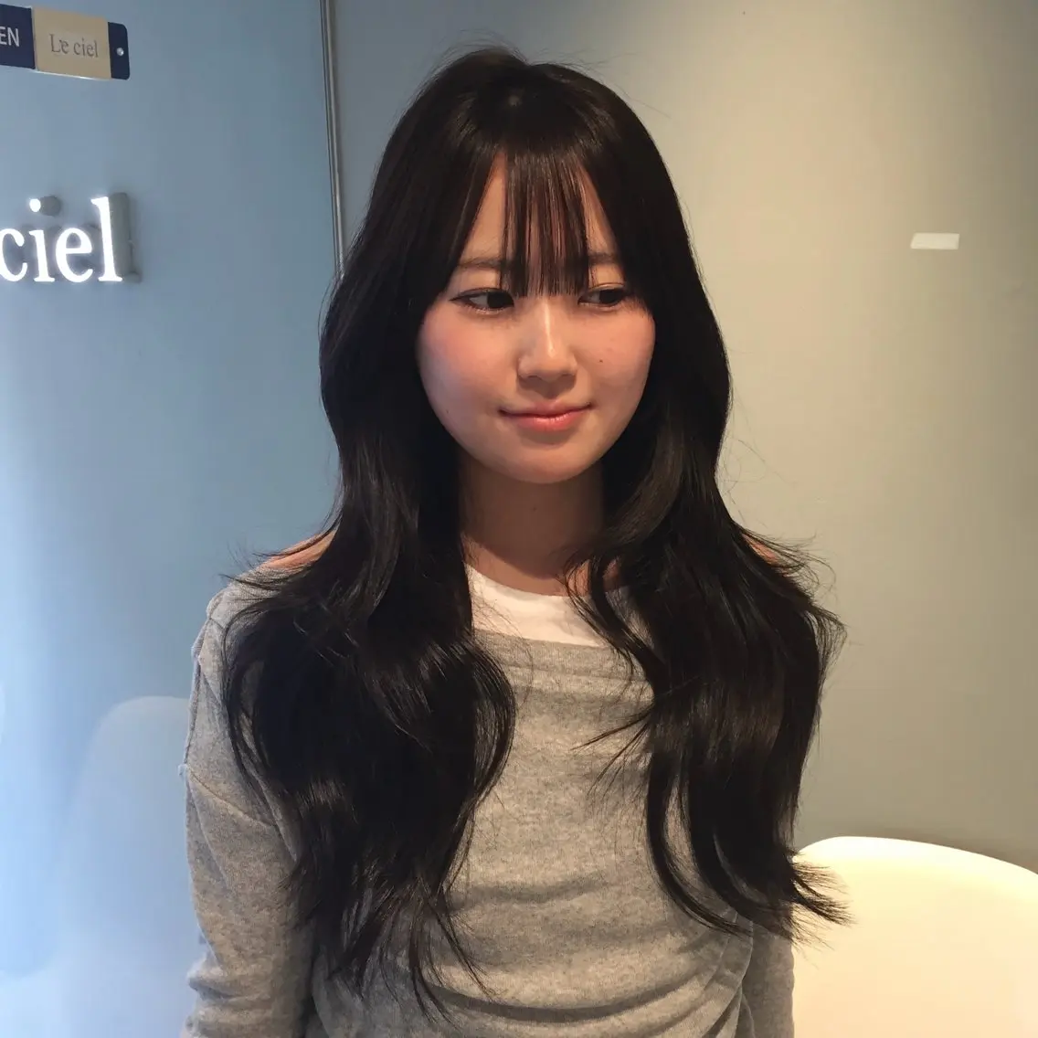 ミディアム カラー レイヤーカット カット ヘアカラー トリートメント 美髪縮毛矯正/髪質 改善/Lecielのヘアスタイル