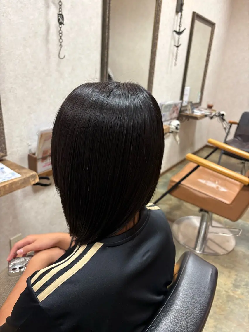 ミディアム 学生 縮毛矯正 カット 縮毛矯正 阿部 叶夢のヘアスタイル