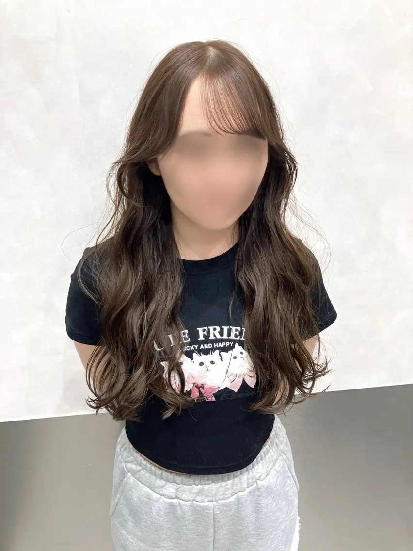 ロング カラー カット ヘアカラー トリートメント 💖ブリーチなし透明 感💖ASAHIのヘアスタイル
