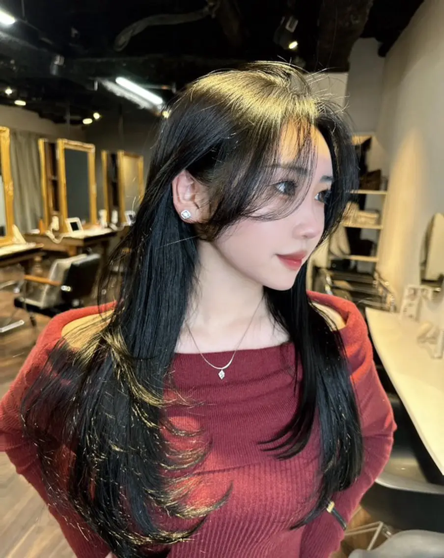 ロング カラー 髪質改善 韓国風ヘア レイヤーカット トリートメント ワンホンヘア カット ヘアカラー トリートメント ワンホンヘア/ レイヤー/Kaitoのヘアスタイル