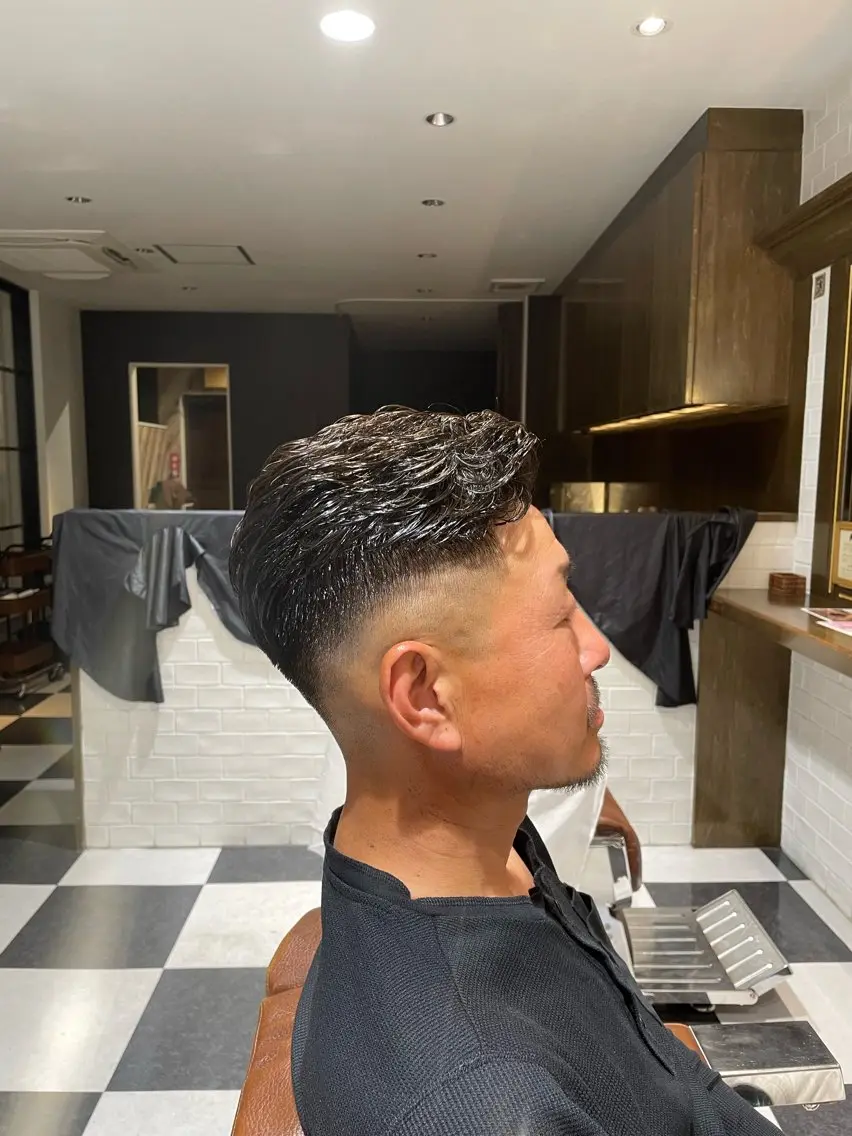 パーマ メンズ フェードカット メンズパーマ カット パーマ ラローサ ヨシオのヘアスタイル