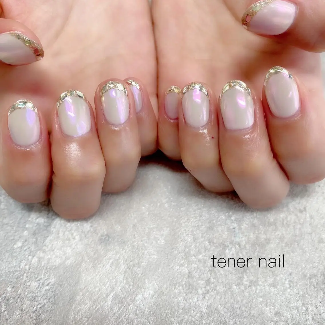 ネイル フレンチネイル ガラスフレンチ テネルネイル tener nailのネイルデザイン