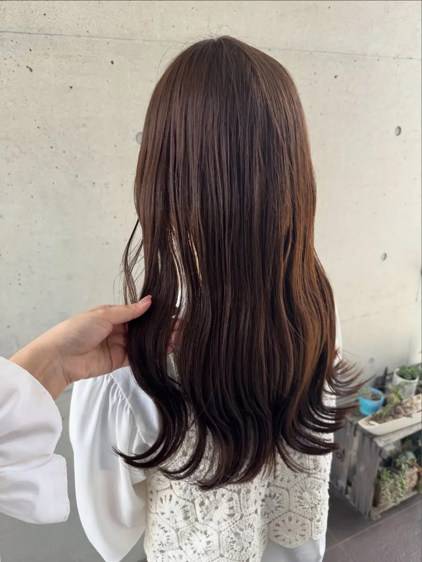 ロング カット ヘアカラー トリートメント 岸田莉奈/ ゆるふわ/ナチュラルのヘアスタイル
