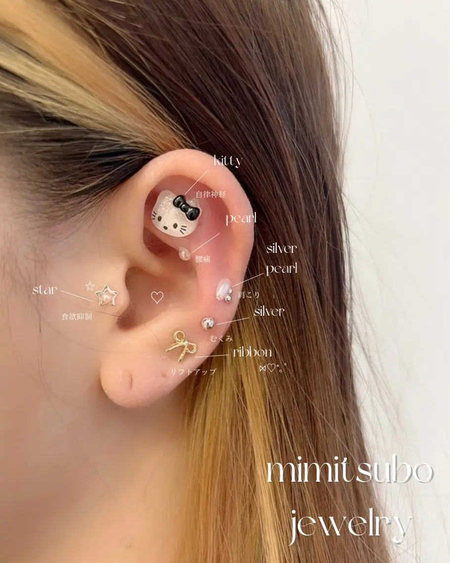 SNSで話題沸騰中✨耳つぼジュエリー👂🏻💎10粒(片耳5粒)の写真