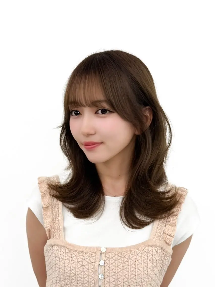 セミロング カラー ヘアアレンジ 顔周り&ミディアム 特化/池袋/kokiのヘアスタイル