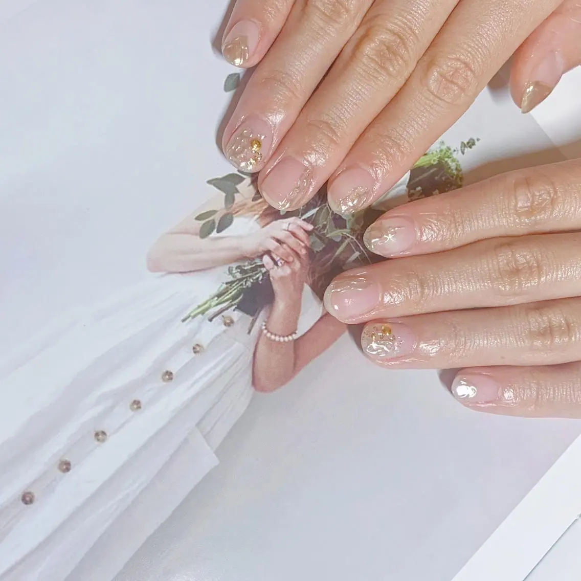 ネイル オーロラネイル フットネイル フレンチネイル ジェルネイル 韓国ネイル ハンドネイル ハンドケア 【ENサロン】 Rei💜Nailのネイルデザイン