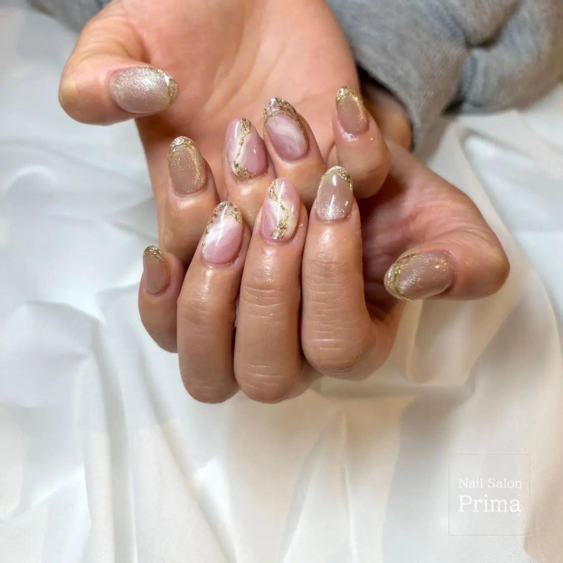 セミロング ネイル 長さ出し SalonPrima Nail & Eyeのネイルデザイン