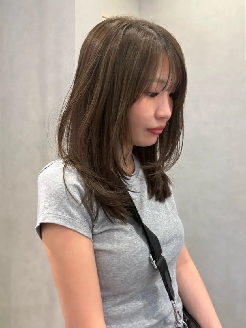 ロング カラー ベージュカラー ミント ミントベージュ ヘアカラー リトルガーデン/ yuka🧁のヘアスタイル