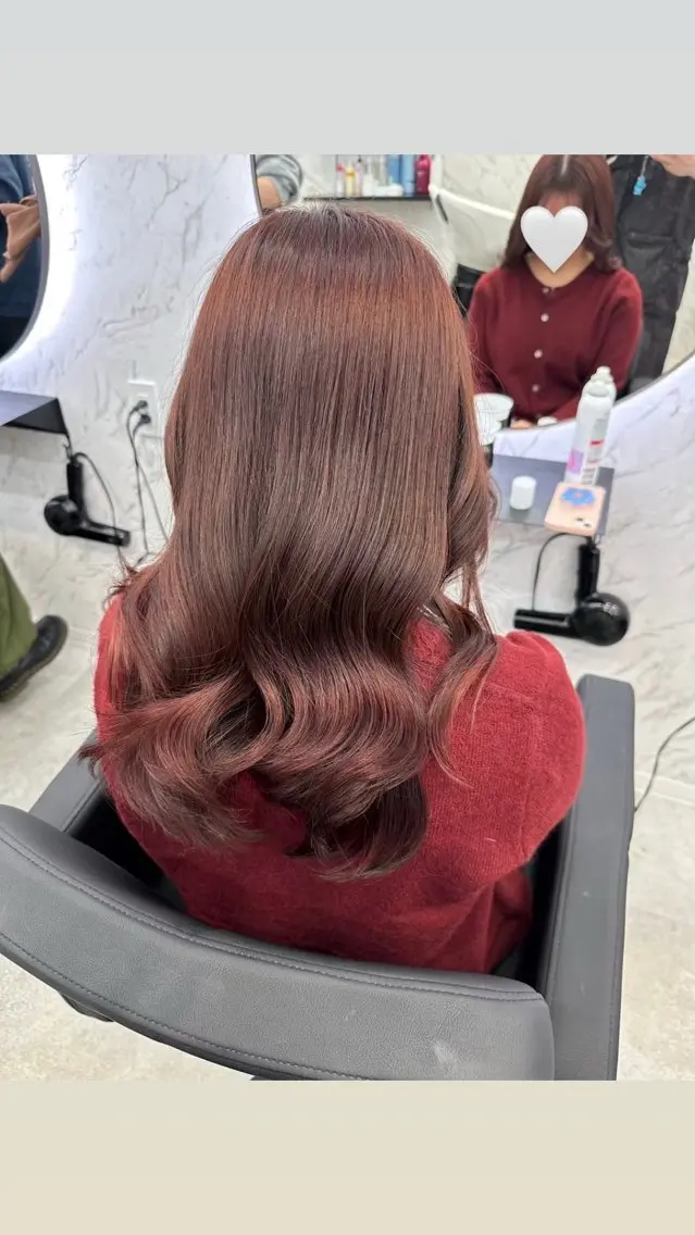 ロング カラー レッドカラー ヘアカラー トリートメント カット¥1100 ✂️MIUのヘアスタイル