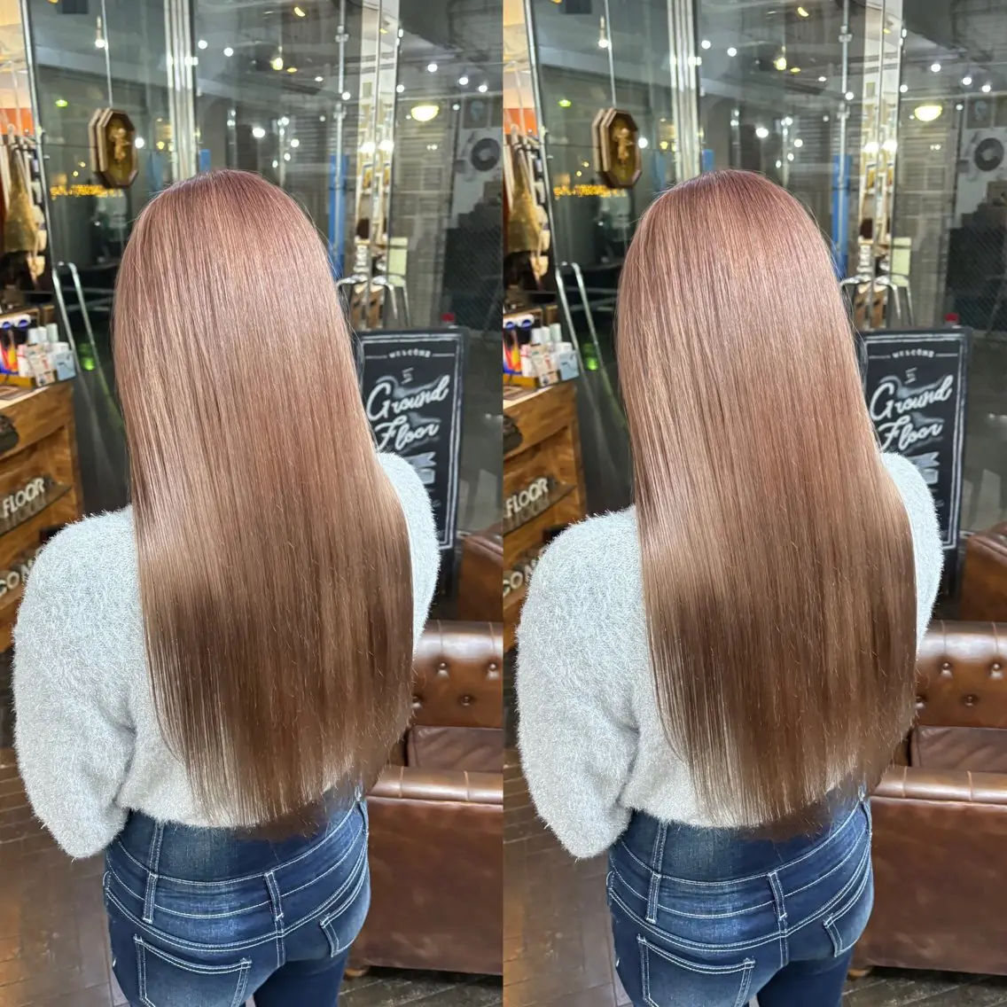 ロング カラー ベージュカラー ピンクカラー ピンクベージュ 💎ハイトーン/艶 カラー モエカ💎のヘアスタイル