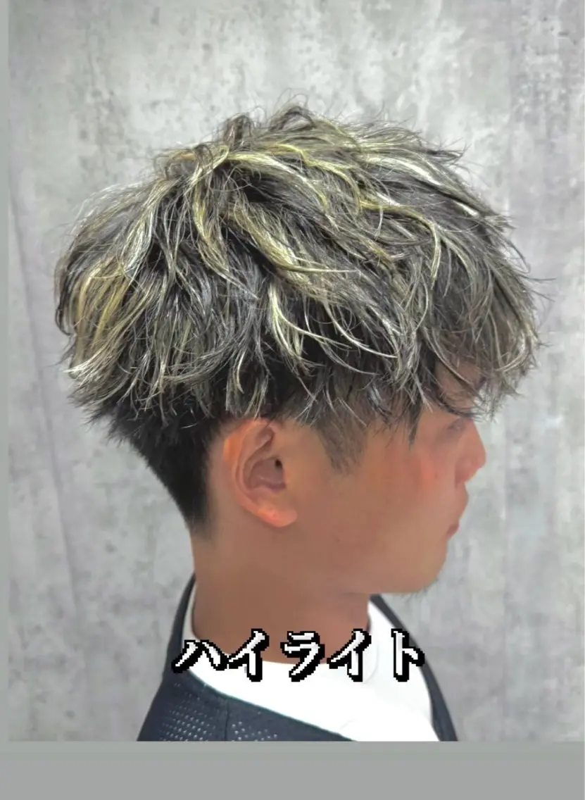 ショート カラー パーマ メンズ カット ヘアカラー メンズ特化指名No. 1🔥Yoshiyaのヘアスタイル