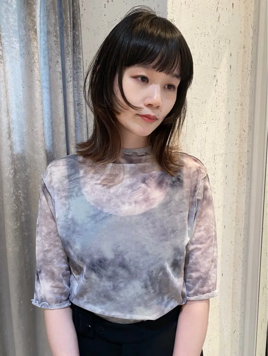ミディアム カラー 似合わせカット カット ヘアカラー トリートメント mai / linoah˚✧のヘアスタイル