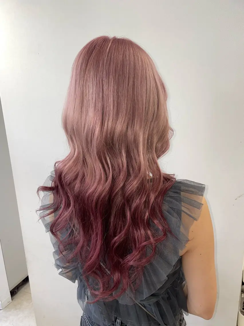 ロング カラー グラデーションカラー ピンクカラー カット ヘアカラー トリートメント EARTH菊名店👾 ひらのすぐるのヘアスタイル