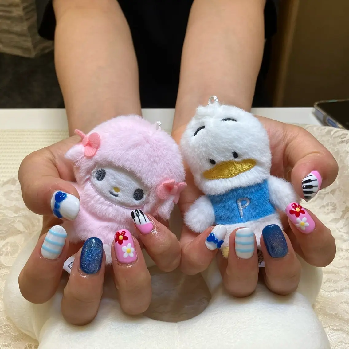 ネイル アートネイル ボーダー マットネイル リボン シンプルネイル ハンドネイル Horizon ☆ Nailsのネイルデザイン