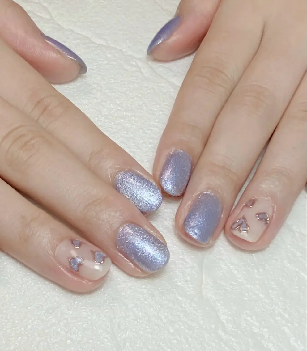ネイル ハート 持ち込み Nail Salon K 🧸美爪育成のネイルデザイン