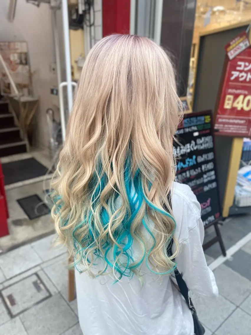 ロング ヘアカラー ゆぴ☾‪/推しカラー /ハイトーンのヘアスタイル