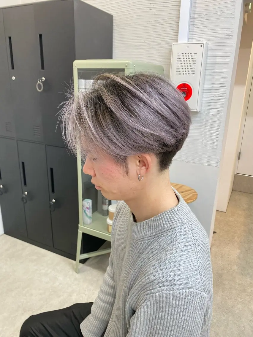 ショート カラー メンズ カット ヘアカラー ハイライト、レイヤー カット/西梅田/中西のヘアスタイル