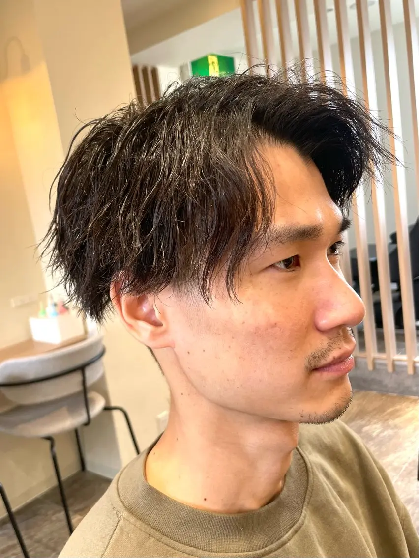 メンズ メンズパーマ 匠メンズショート✖️ アップバングNoroのヘアスタイル
