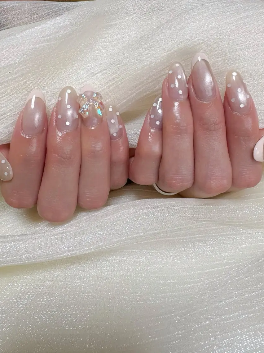 ネイル リボン ハンドネイル nail salon minthのネイルデザイン