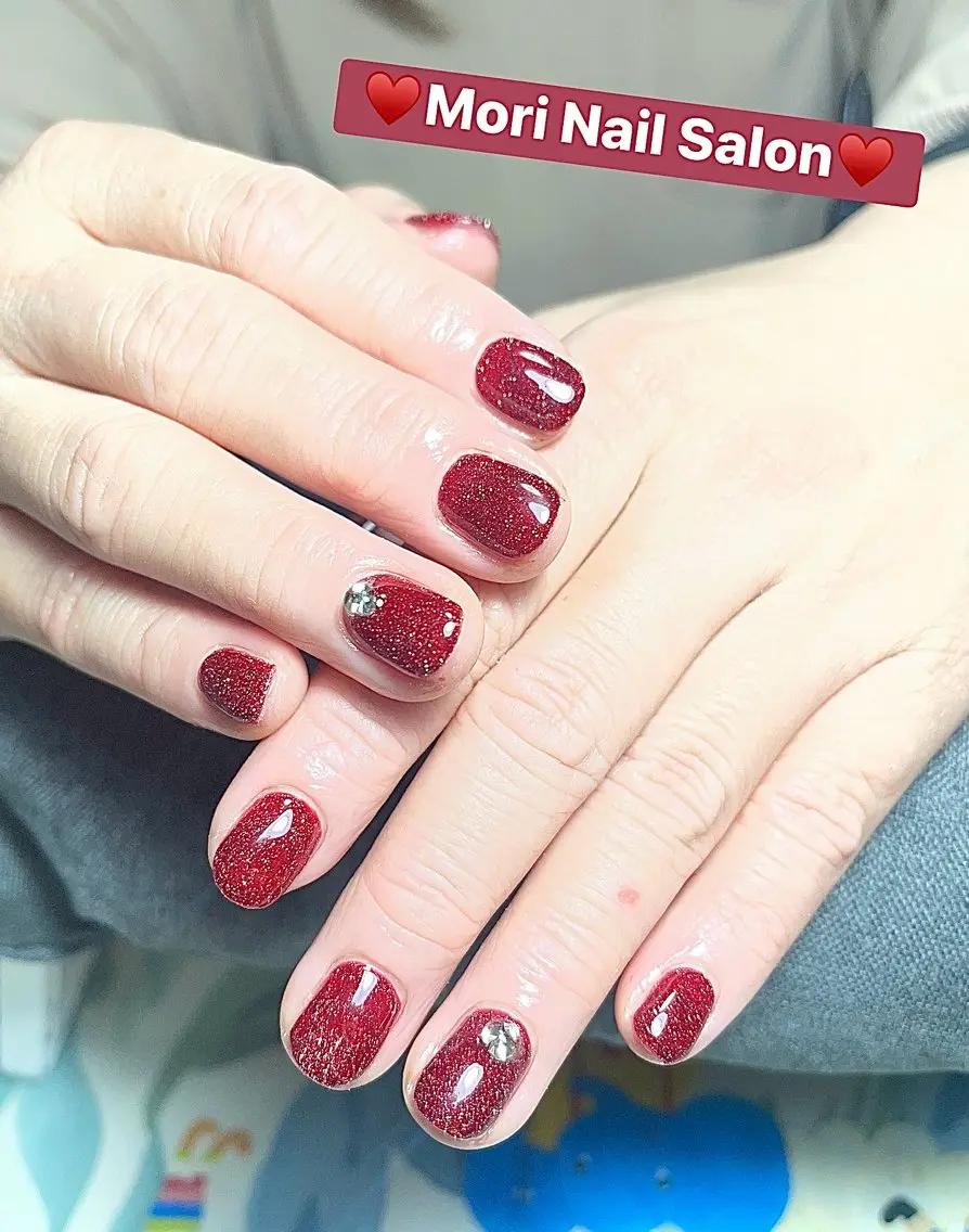 ネイル ジェルネイル ラメ(グリッター) ラメグラデーション シンプルネイル ハンドネイル MORI ネイル SALONのネイルデザイン