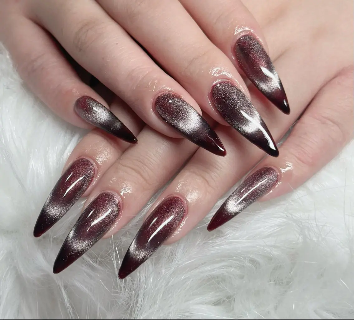 ネイル フレンチネイル ジェルネイル ガラスフレンチ ハロウィン ハート H.baby Nail Salonのネイルデザイン