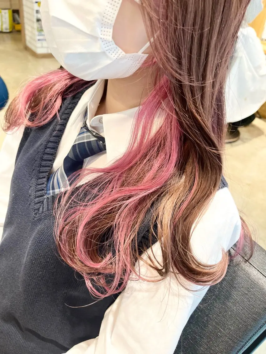 ロング カラー インナーカラー ピンクカラー ヘアカラー 🌷レイヤーカット/ フルキシオリ🌷のヘアスタイル