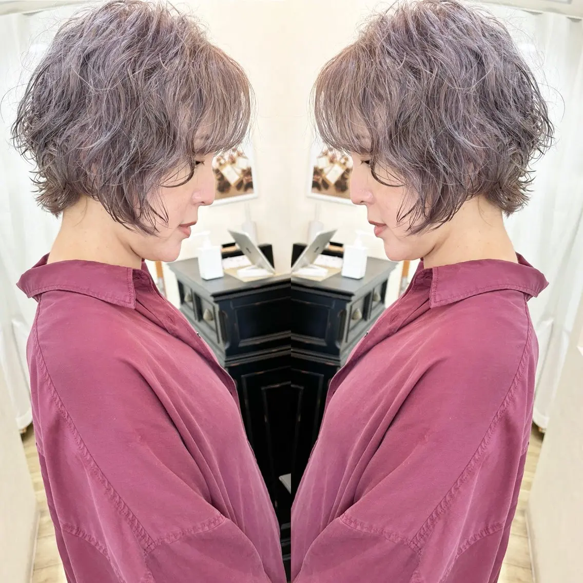ショート カラー イルミナカラー カット ヘアカラー grand juteのヘアスタイル