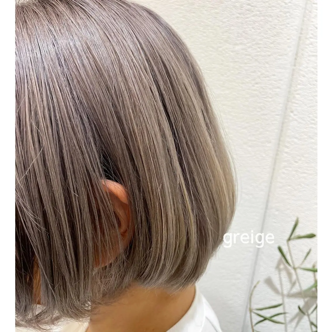ミディアム カラー レイヤー べージュ 白石研太のヘアスタイル