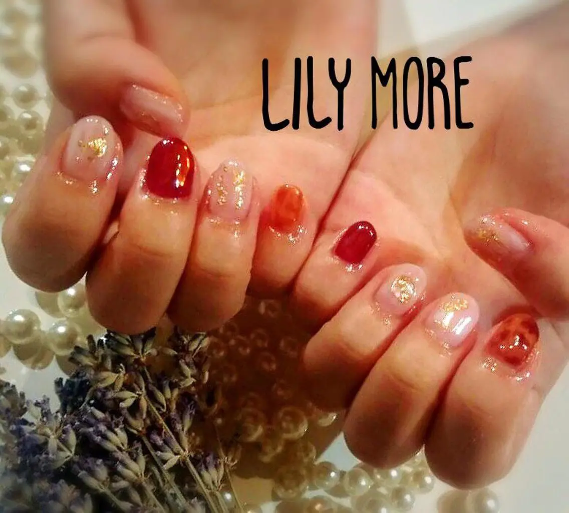 ネイル べっ甲ネイル Lily closetのネイルデザイン