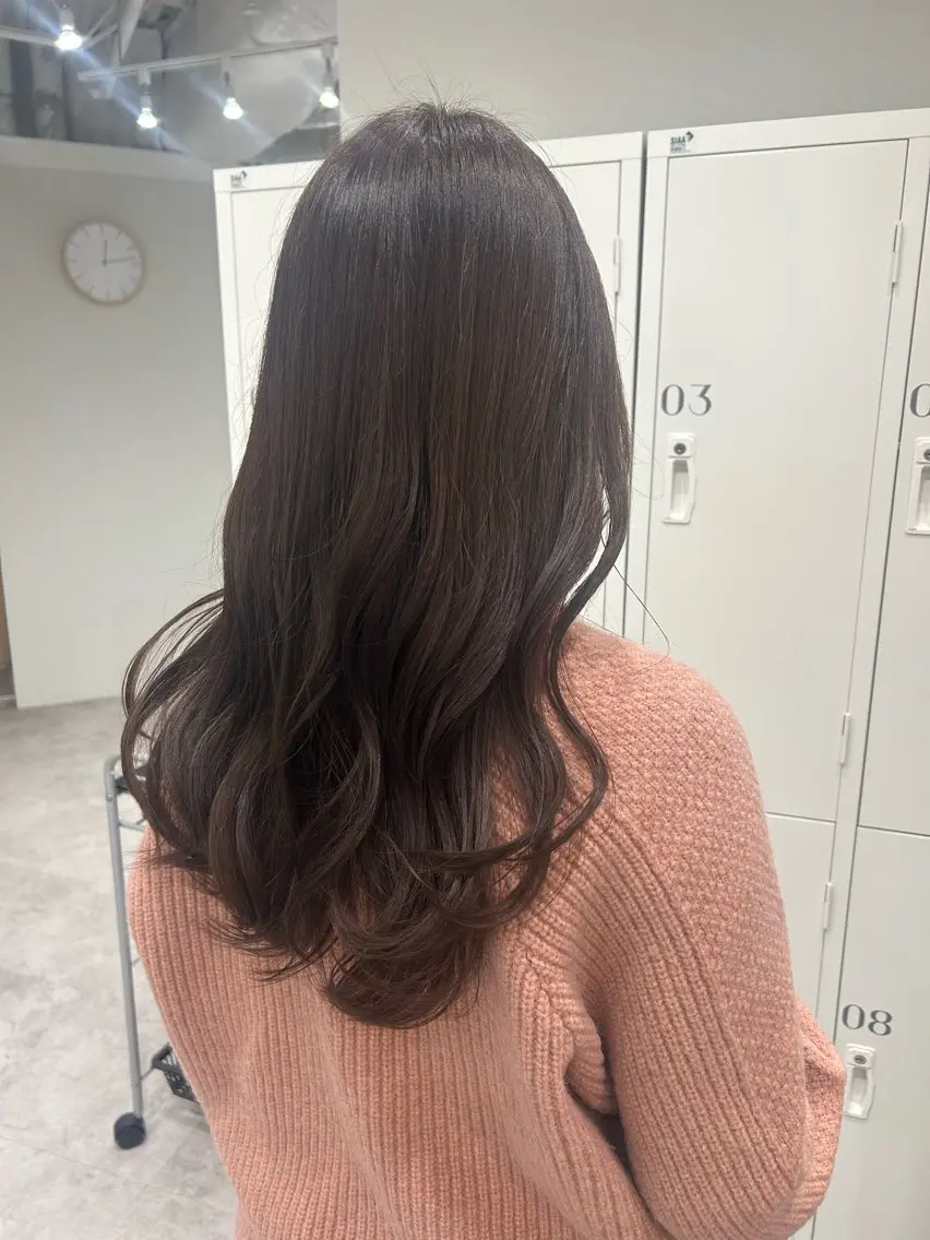 セミロング カラー ヘアアレンジ ブラウンカラー ラベンダーカラー ラベンダーブラウン ヘアカラー ボブ /ニュアンス/ satomi🧸💖のヘアスタイル