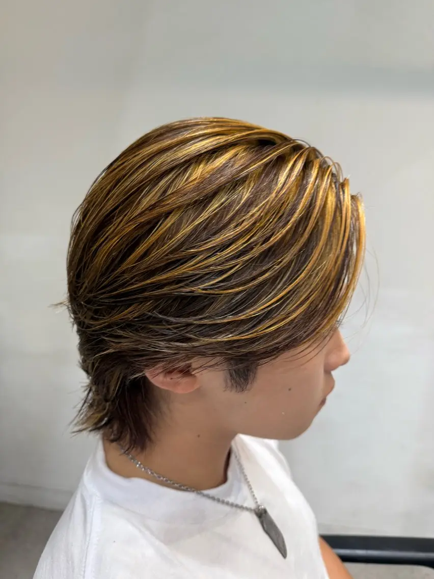 カラー メンズ メンズハイライト ハイライトカラー カット ヘアカラー fifth 新谷 柚樹のヘアスタイル