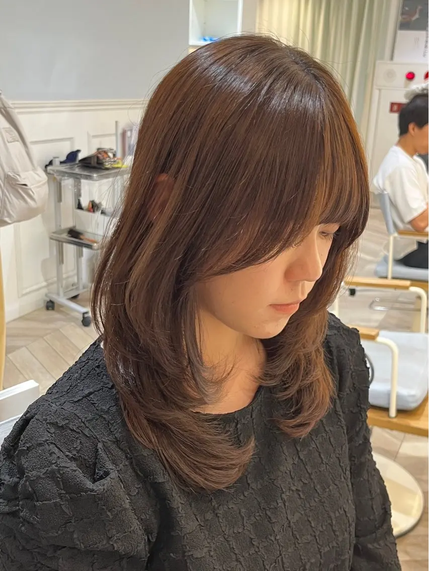 ミディアム カラー ミディアムレイヤー レイヤーカット カット ヘアカラー レイヤー⭐️カラー ⭐️平川雅史のヘアスタイル